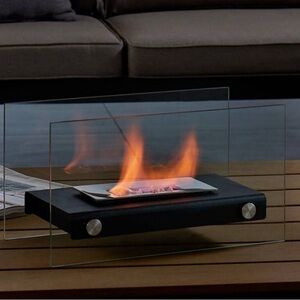 Tabletop Fire Pit with Glass Shield